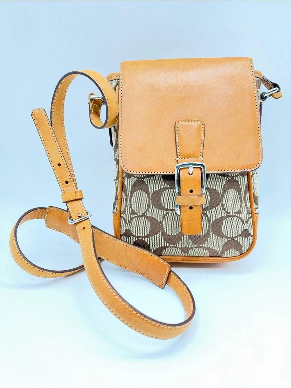 Coach Vintage 2001 6098 Signature Jacquard Leather Crossbody Bag Y2K